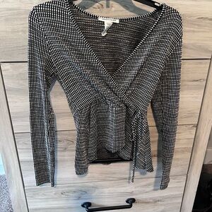 Caution To The Wind Monochrome Wrap Blouse